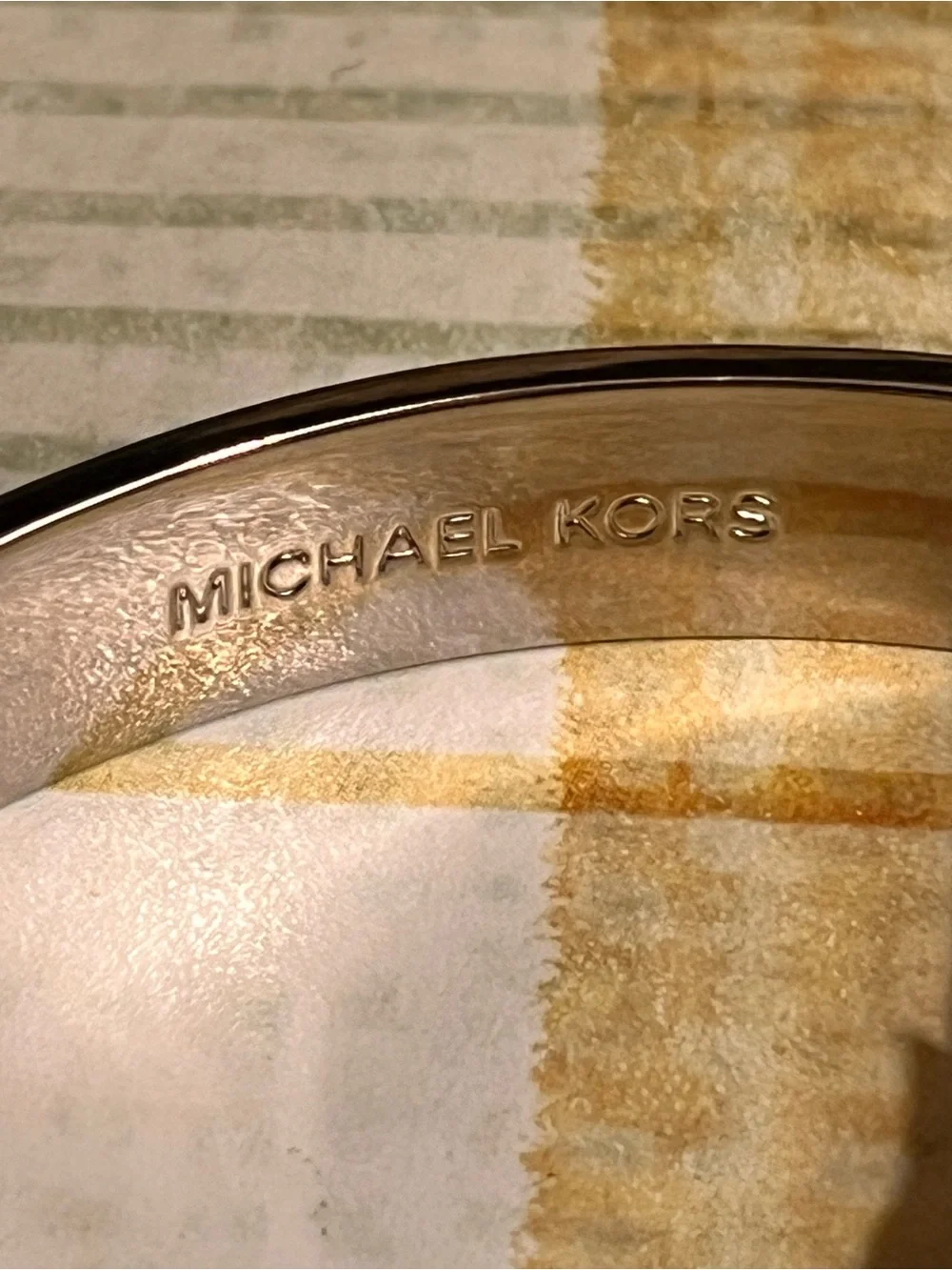 Michael Kors White Leather Rhinestone Bracelet